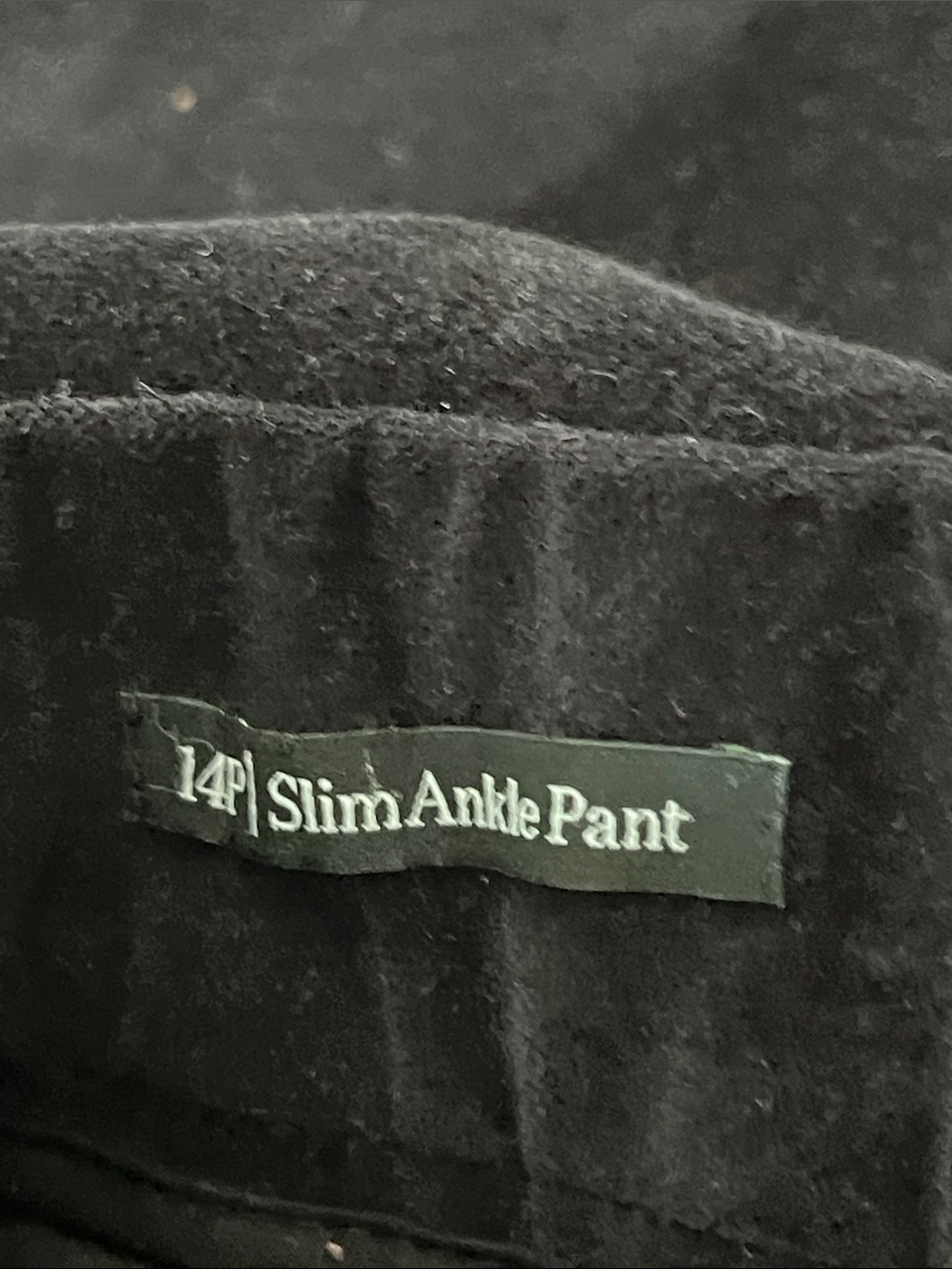Talbots Black Velvet Slim Ankle Pants 14P Cotton - Picture 4 of 7